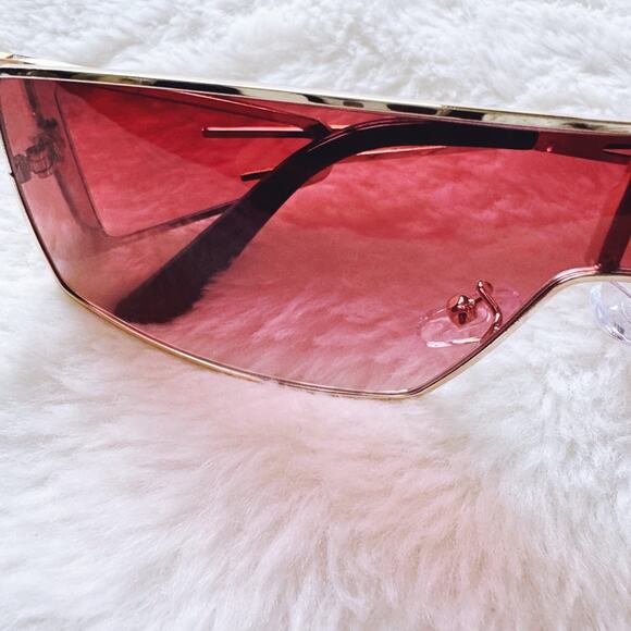Shane Clear Red Wrap-Around Sunglasses - Picture 3 of 11